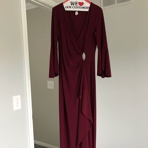 Burgundy Ralph Lauren Bell Sleeve dress